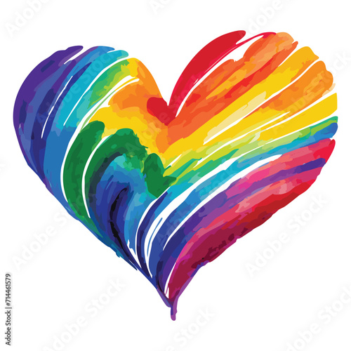 Colourful rainbow love heart