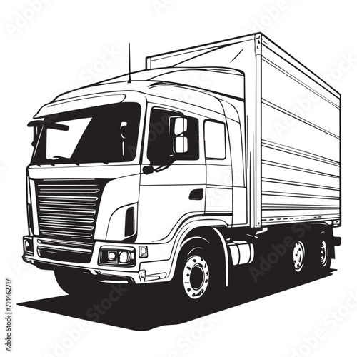 Illustration truck vector monochrome