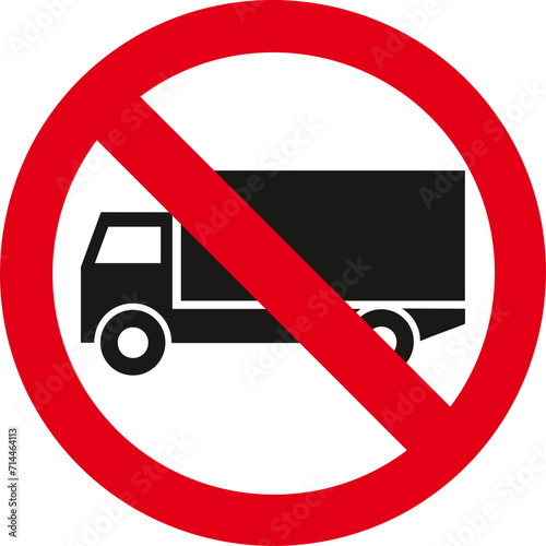 no transit of freight vehicles, no transit of cargo vehicles,Traffic Sign , Vector, symbol, transport icon,Prohibiting sign