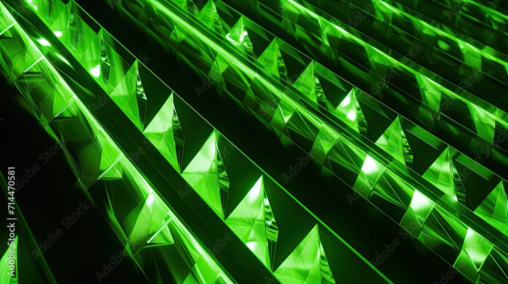 A background with neon green diamonds arranged in a random pattern with a motion blur effect and a light streak A background with neon green diamonds arranged in a random pattern with a motion blur effect and a light streak