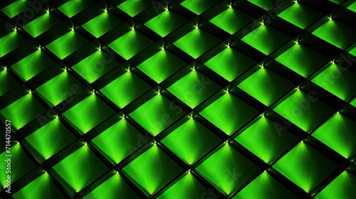 A background with neon green diamonds arranged in a grid pattern