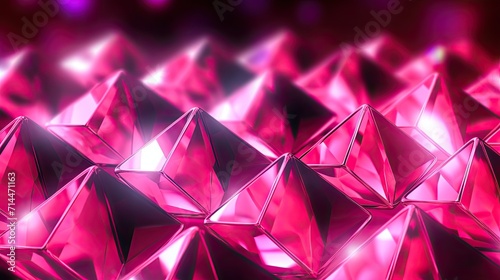 A background with neon pink diamonds arranged in a grid pattern with a reflection effect and a motion blur