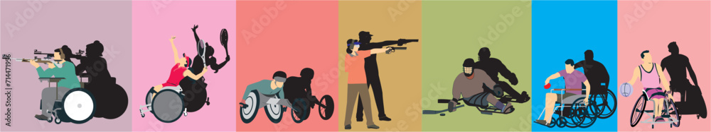 Fototapeta premium set of para athletes 