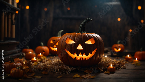 halloween pumpkin and background © Aura