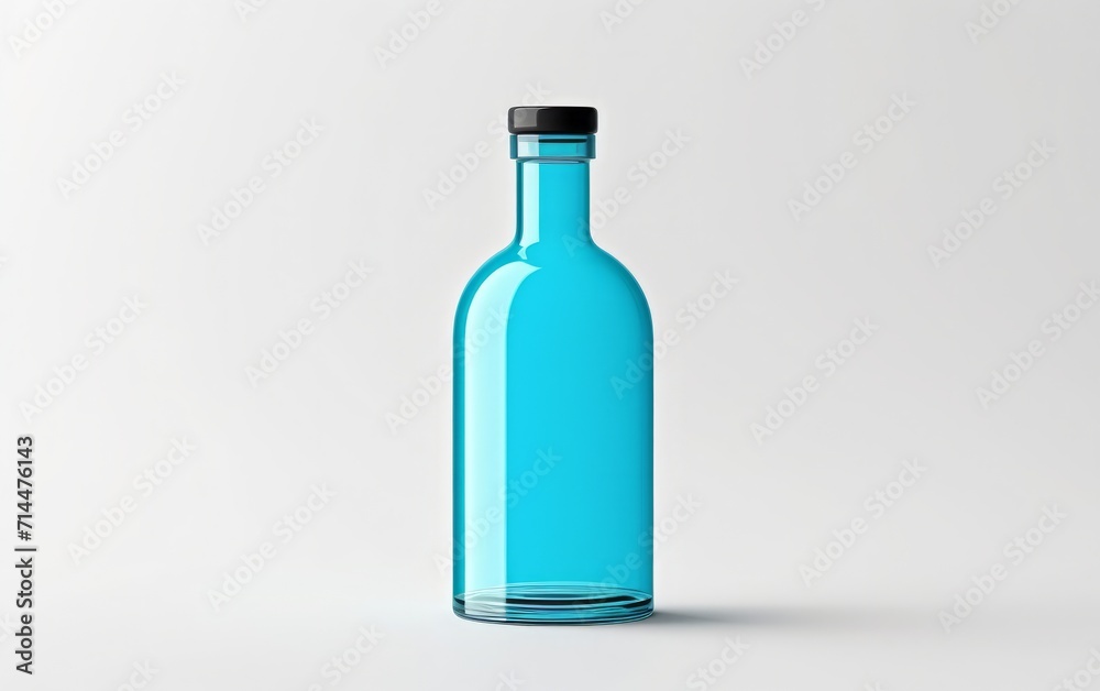 A bottle is highlighted with a mockup design concept, offering a simple and clean presentation in 3D with a flat front view against a white background. A bottle is highlighted with a mockup design concept, offering a simple and clean presentation in 3D with a flat front view against a white background.
