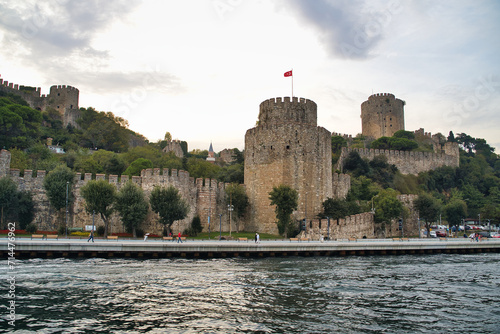 Historic Rumeli fortress built in 1452 AD by Sultan Mehmed II in Istanbul, Turkey