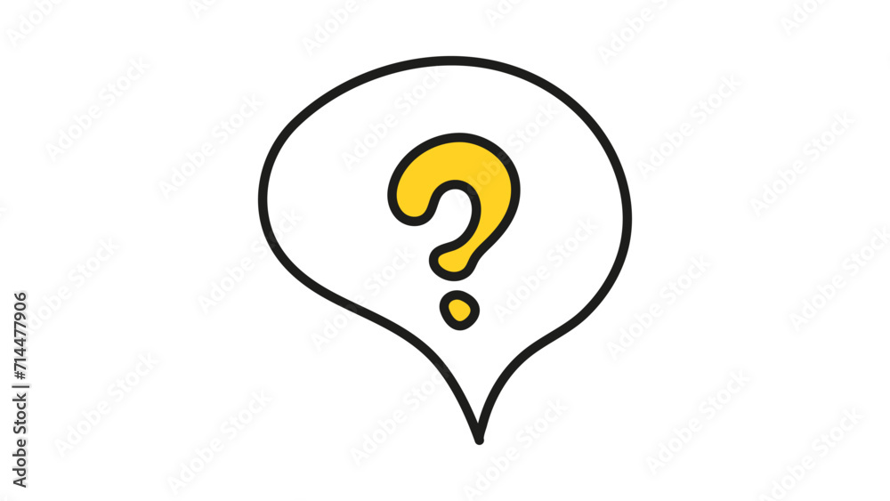 Question on a white speech bubble icon. Illustration on a white isolated background. Communication inclusion people concept. Question on a white speech bubble icon. Illustration on a white isolated background. Communication inclusion people concept.