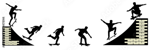 skateboard silhouette vector