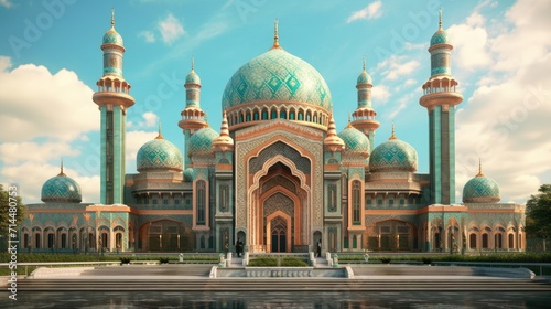 Ramadan Kareem or Eid Mubarak Beautiful mosque background