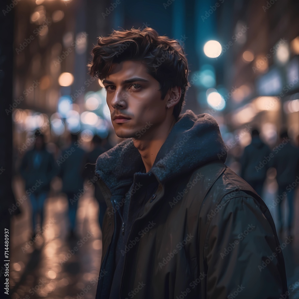 Portrait of a man in a city Portrait of a man in a city