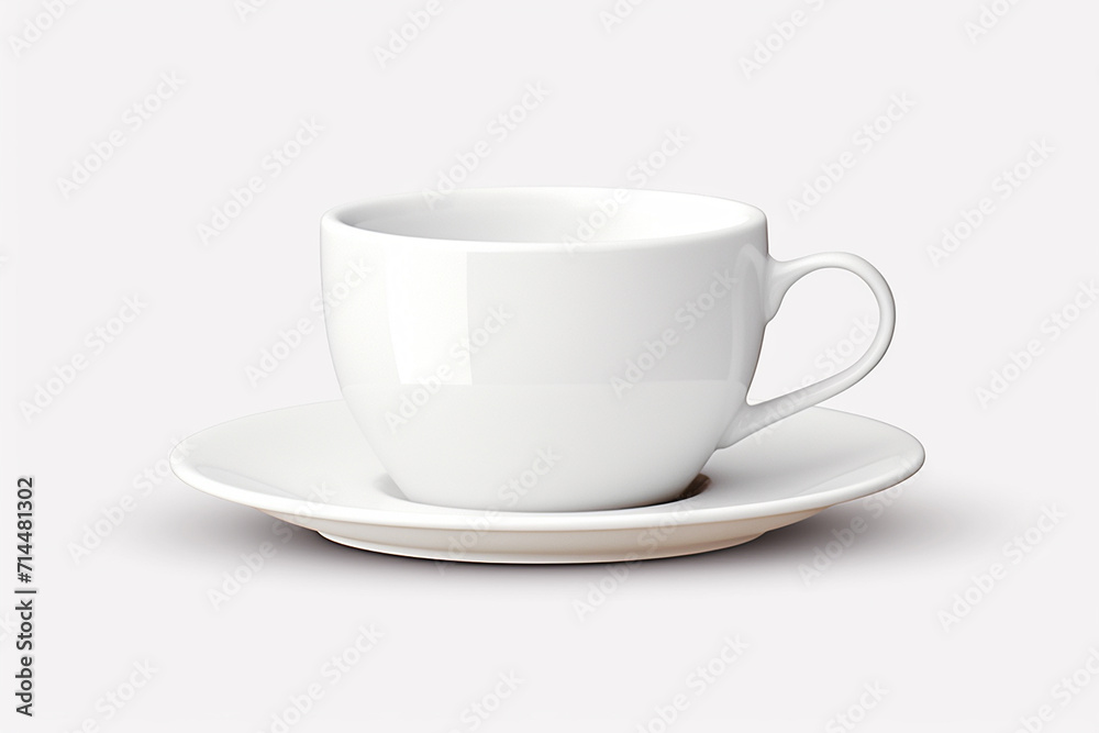 White coffee cup isolated on white background.