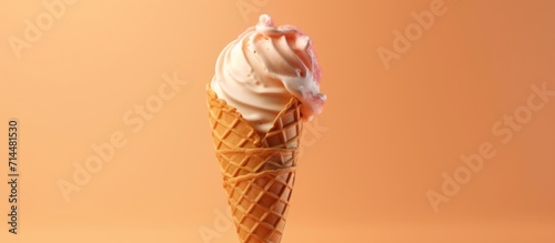 ice cream in cone shape, copy space view