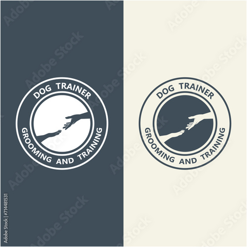 design logo ideas training dogs vector template. logo  suitable for dog trainer company, dog shop, dog food store