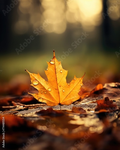 Nature   s Luminance A Gilded Leaf   s Gentle Repose