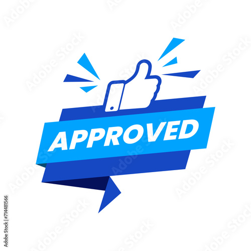 Approved Thumbs Up banner vector