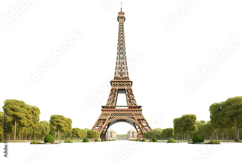 The Eiffel Tower is isolated on a Transparent background. Generative AI