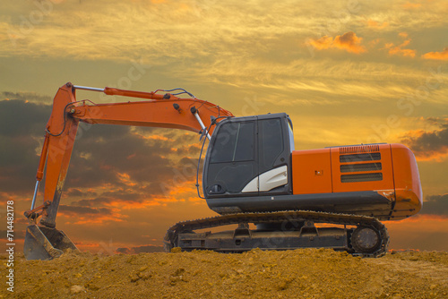 excavator at work in the construction