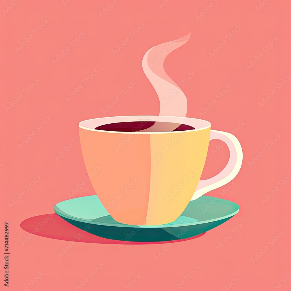 Vector Illustration of Coffee Isolated on Pink Background Vector Illustration of Coffee Isolated on Pink Background