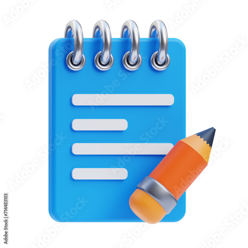 PNG 3D Agenda icon isolated on a white background