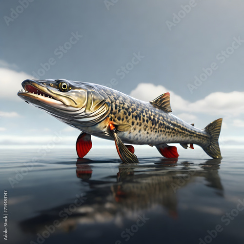 Minimalist Pike Fish © UtkuTR