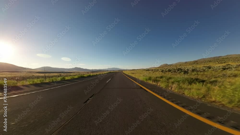 American Highway North California and Nevada Border Sunset Rear View 05 Driving Plates American Highway North California and Nevada Border Sunset Rear View 05 Driving Plates