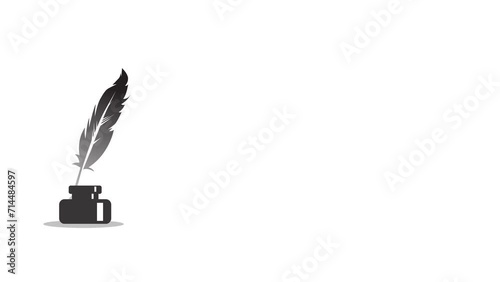World Poetry Day animation with empty space in black and white style