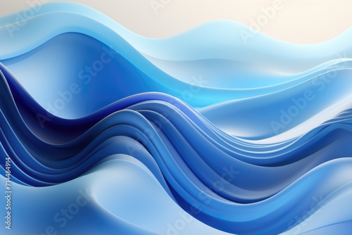 A photo of blue and white waving abstract wallpaper and background Generative AI
