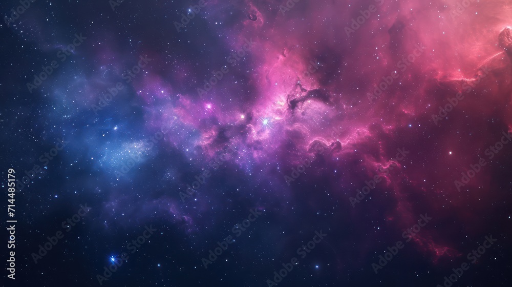 Nebula and stars in deep space, mysterious universe, 3D rendering