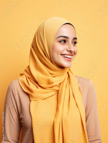 Photo of a beautiful young muslim woman smiling