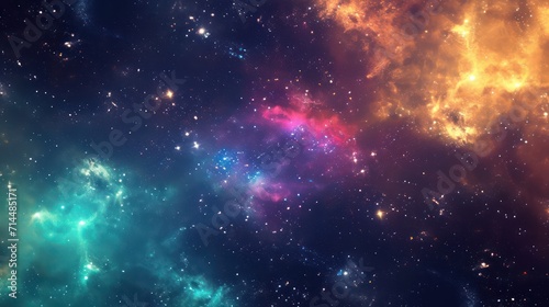 Cosmic space and stars  color cosmic abstract background. 3D rendering
