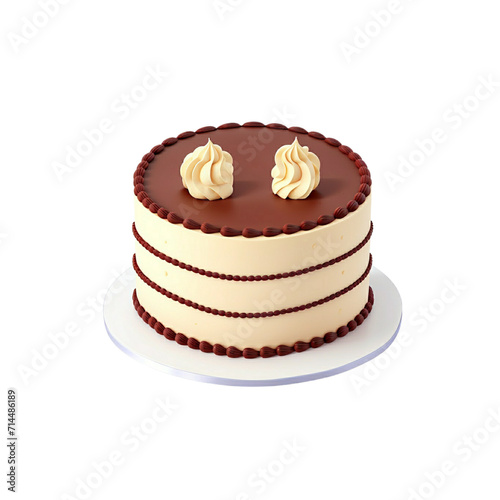 chocolate cake with cream  cartoon  animation  ilustrasion  design  3d  png