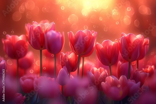 colorful tulip meadows field professional photography #714486363