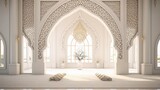 A beautiful white room with arabic ornaments.