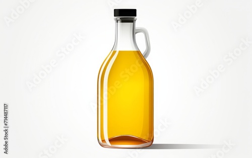 A flat vector illustration depicts an oil bottle with no contents against a white backdrop.