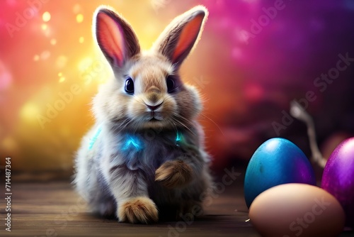 A_mystical_Easter_bunny_with_shimmering_eggs,easter_bunny_with_easter_eggs © Shani Studio