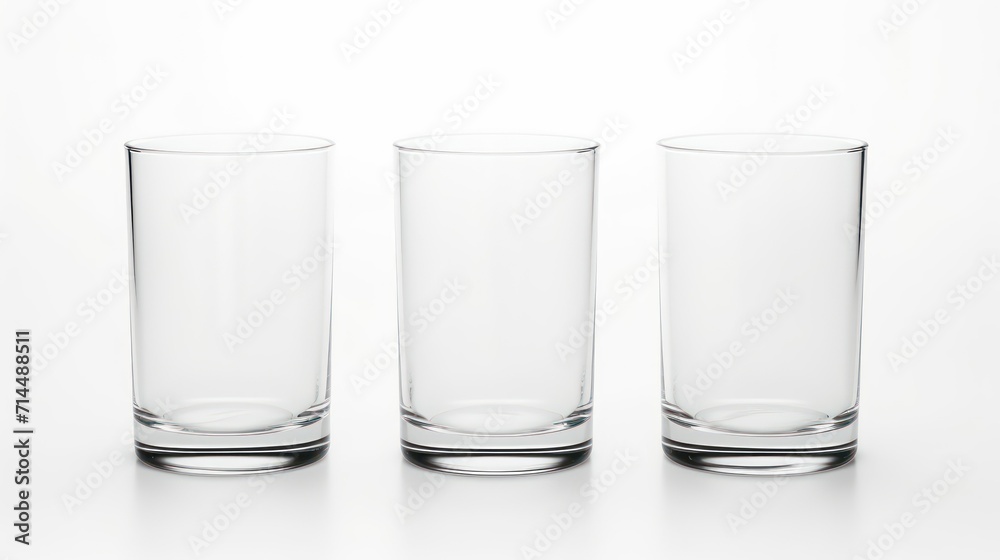 Empty glasses isolated on white background, water glass Empty glasses isolated on white background, water glass