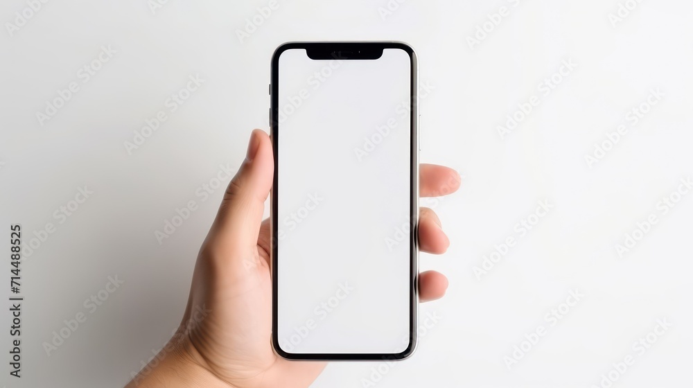 man hand holding smartphone with blank screen on white background, smart phone mockup man hand holding smartphone with blank screen on white background, smart phone mockup