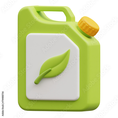 3D Render Eco Fuel Icon, illustration isolated on white background, suitable for website, mobile app, print, presentation, infographic, and other projects. photo