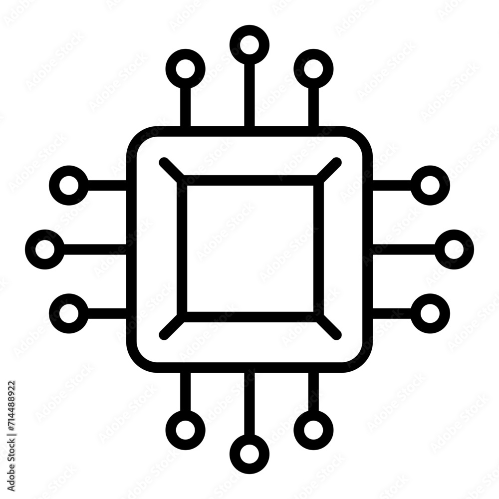Micro chip thin line icon Micro chip thin line icon