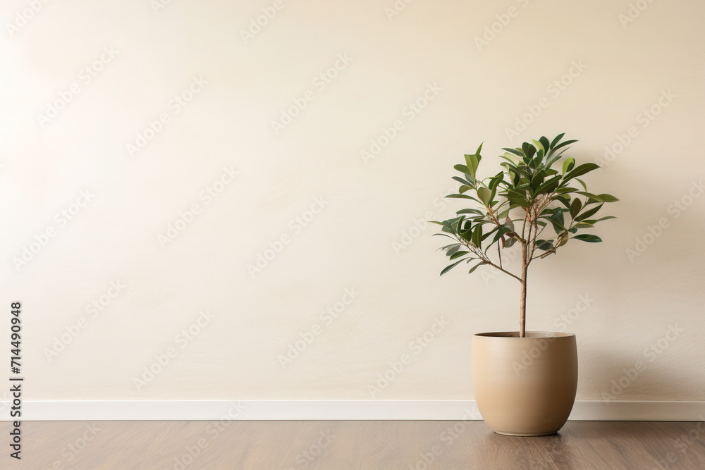 house plant with empty wall. Generative Ai house plant with empty wall. Generative Ai