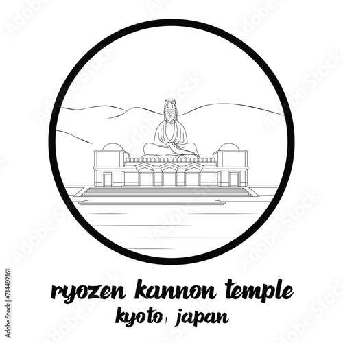 Circle Icon Ryozen Kannon Temple. vector illustration photo