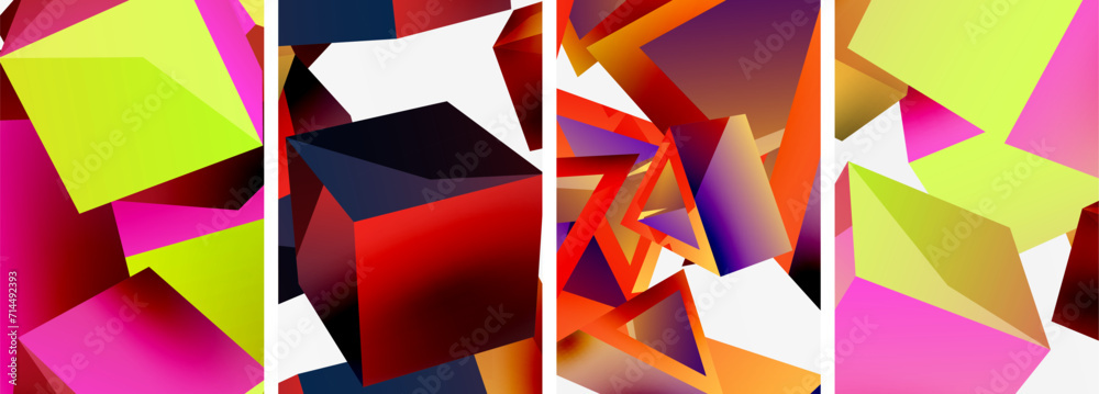 Composition of 3d cubes and other geometric elements background design for wallpaper, business card, cover, poster, banner, brochure, header, website Composition of 3d cubes and other geometric elements background design for wallpaper, business card, cover, poster, banner, brochure, header, website
