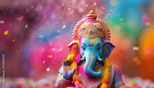 Ganesha Abundance Figurine , happy holi indian concept © terra.incognita