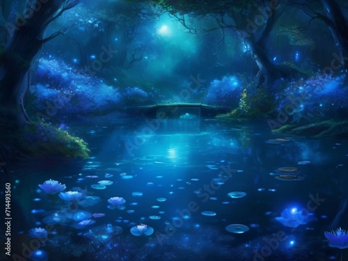 light in the blue of pond