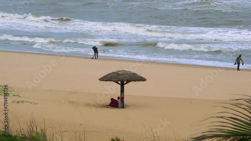 Niladri sea beach located in Puri district of Odisha, India. this beach also known as blue flag beach which is the most cleanest beach in Puri district. photo