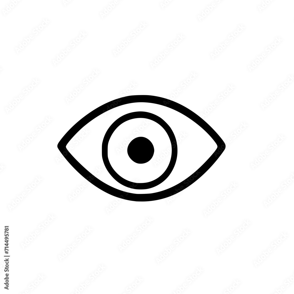 Eye Icon SVG Black And White Illustration Art Generative AI. Eye Icon SVG Black And White Illustration Art Generative AI.