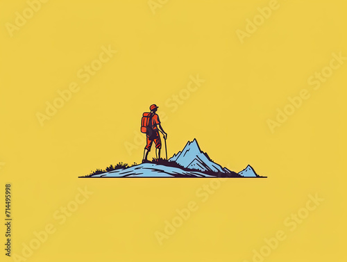Outdoor hiking theme art illustration, illustration wallpaper