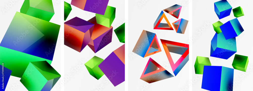 Composition of 3d cubes and other geometric elements background design for wallpaper, business card, cover, poster, banner, brochure, header, website Composition of 3d cubes and other geometric elements background design for wallpaper, business card, cover, poster, banner, brochure, header, website