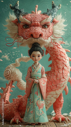 Lunar Year of the Dragon, Chinese dragon element art mobile wallpaper