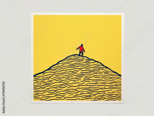 Outdoor hiking theme art illustration, illustration wallpaper
